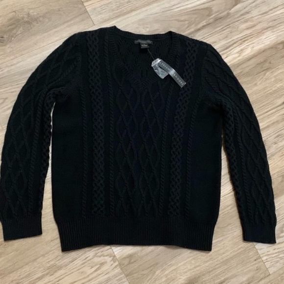 Preswick & Moore Cableknit Sweater - Black - XL - NEW - Picture 3 of 7
